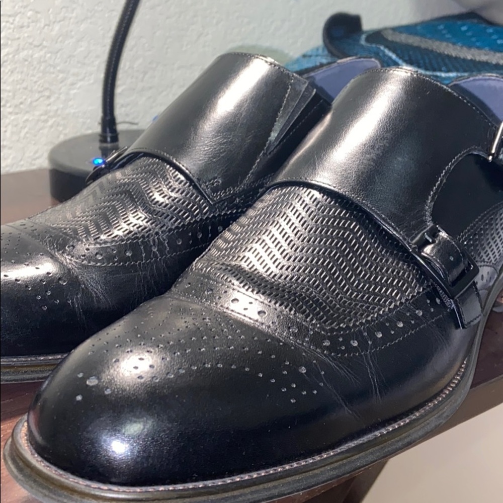 Stacy Adams black Double Monk straps